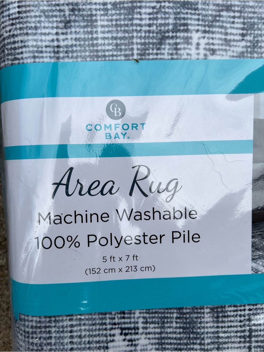 Comfort Bay Gray and black Accent Area Rug